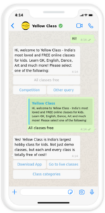 Yellow Class WhatsApp Chatbot
