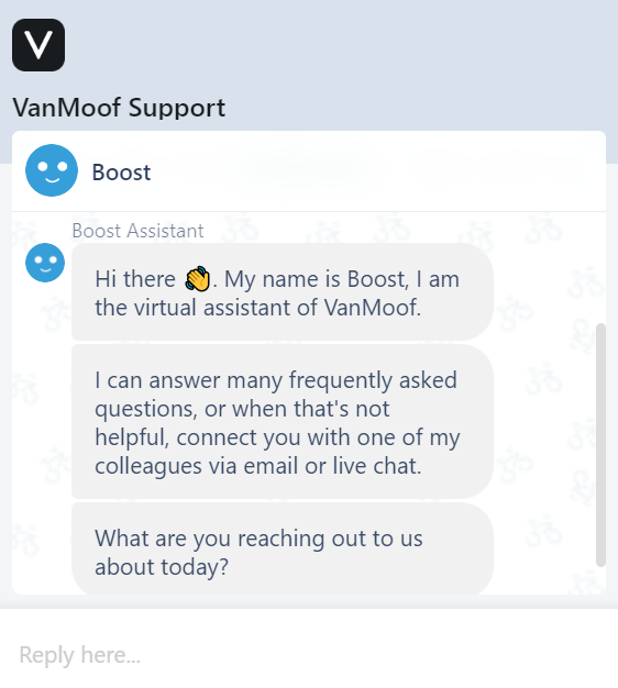 VanMoof e-bike chatbot
